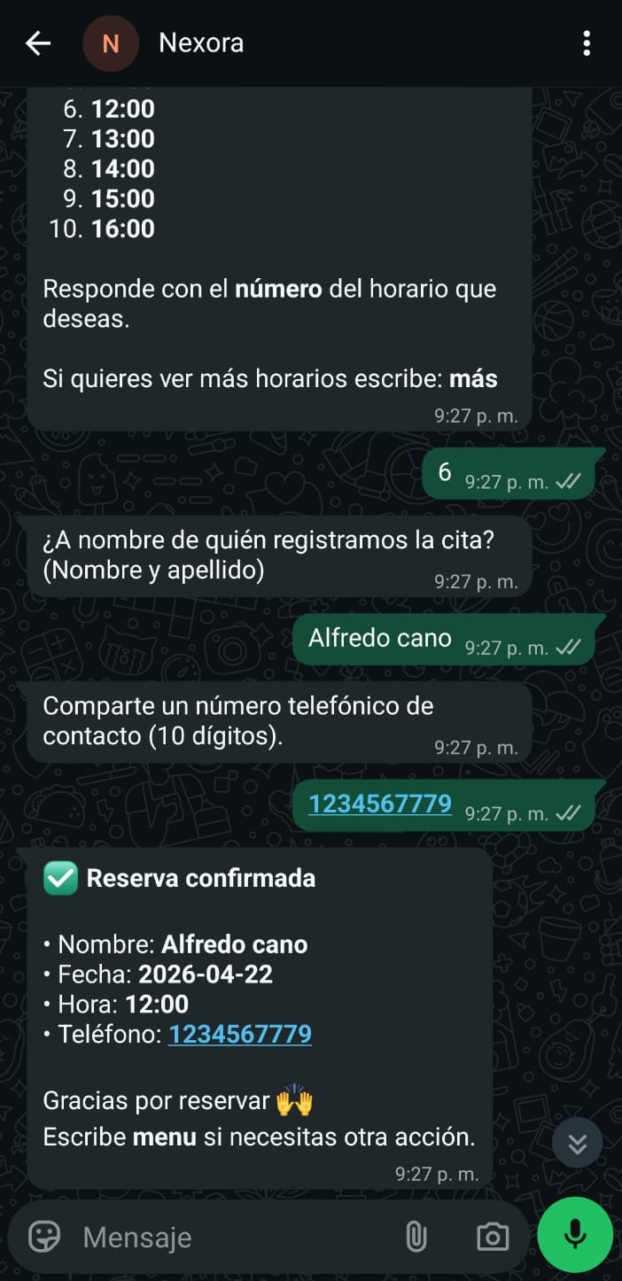 Paso 3: confirmación de la reserva con todos los datos